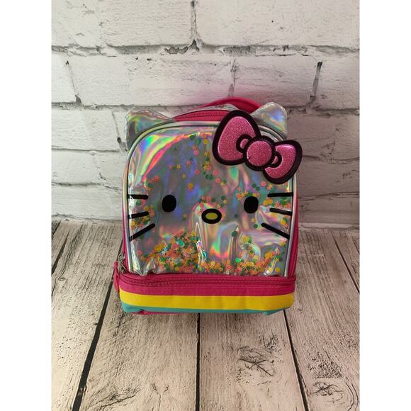 HELLO KITTY Girl’s Rainbow Connection Dual Compartment Lunch Bag - Picture 1 of 8